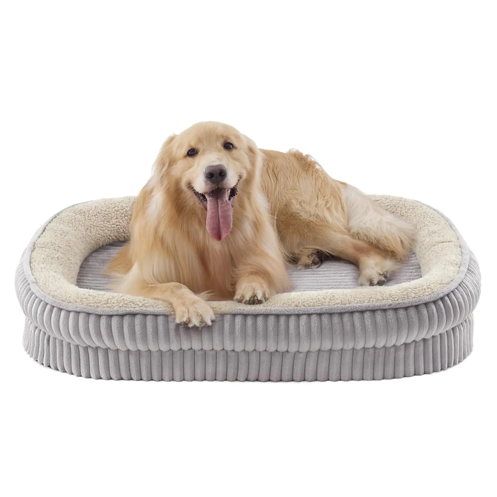 Flashing Fire Orthopedic Extra Small Dog Bed & Cats Comfy 4-Sided Bolster Dog Sofa Bed with Egg Crate Foam Washable Dog Bed with Removable Cover & Non-Slip Bottom 20 x 19 Inch Gray